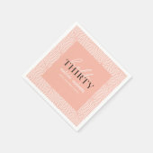 Moderne geometrische en script 30e verjaardag servet (Hoek)