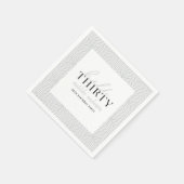 Moderne geometrische en script 30e verjaardag servet (Hoek)