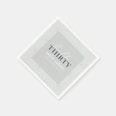 Moderne geometrische en script 30e verjaardag servet (Hoek)