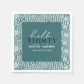 Moderne geometrische en script 30e verjaardag servet (Voorkant)