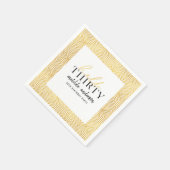 Moderne geometrische en script gouden 30e verjaard servet (Hoek)
