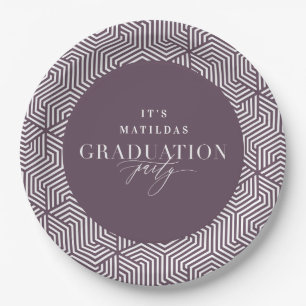 Moderne geometrische en scriptgraduatie-partij papieren bordje