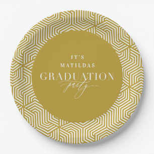 Moderne geometrische en scriptgraduatie-partij papieren bordje