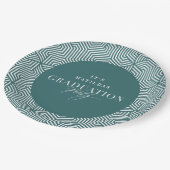 Moderne geometrische en scriptgraduatie-partij papieren bordje (Gekanteld)