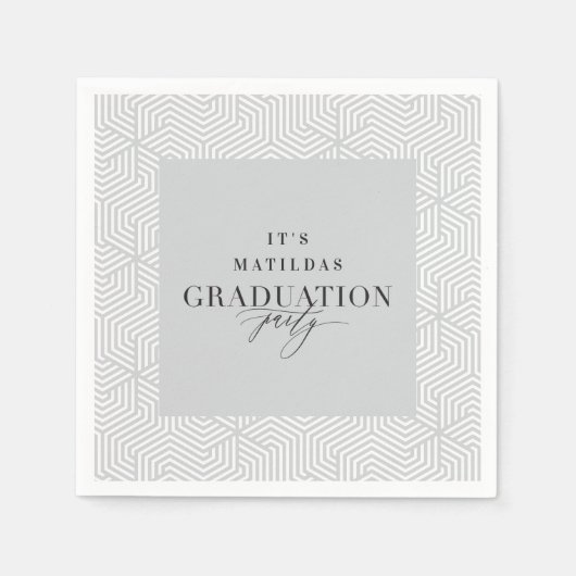 Moderne geometrische en scriptgraduatie-partij servet (Voorkant)