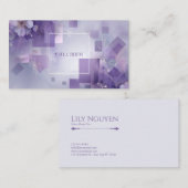 Moderne geometrische etherische bloemenlavendel visitekaartje (Voorkant / Achterkant)