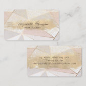 Moderne Geometrische Faux Gold Brush Stroke, Confe Visitekaartje (Voorkant / Achterkant)