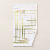 Moderne Geometrische Faux Gold Lines Bad Handdoek (Handdoek)