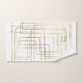 Moderne Geometrische Faux Gold Lines Bad Handdoek (Handdoek)