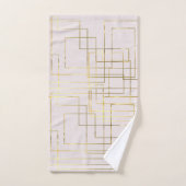 Moderne Geometrische Faux Gold Lines Bad Handdoek (Handdoek)