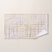 Moderne Geometrische Faux Gold Lines Bad Handdoek (Handdoek)