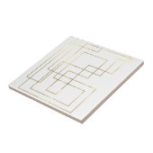 Moderne Geometrische Faux Gold Lines Keramische Te Tegeltje (Zijkant)