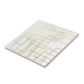 Moderne Geometrische Faux Gold Lines Tegeltje (Zijkant)