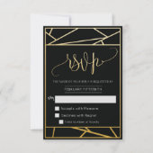 Moderne Geometrische Faux Gold RSVP Kaartje (Voorkant)