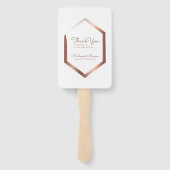 Moderne geometrische faux gouden bruiloft dank u handwaaier (Achterkant)