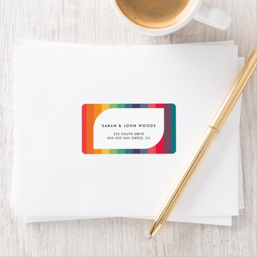 Moderne geometrische Feestdagen met meerdere kleur Etiket (Insitu)