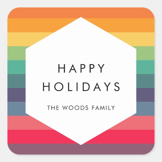 Moderne geometrische Feestdagen met meerdere kleur Vierkante Sticker (Voorkant)