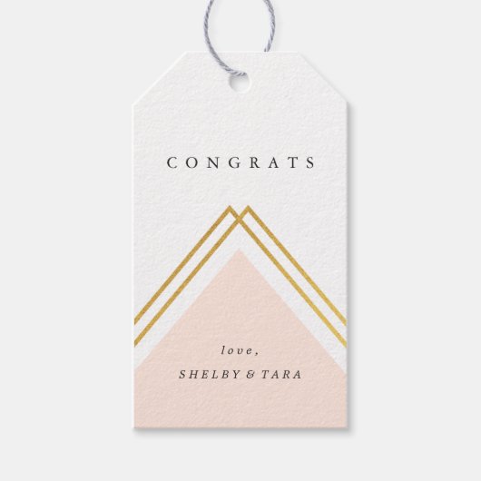 Moderne Geometrische Felicitaties Cadeaulabel (Voorkant)