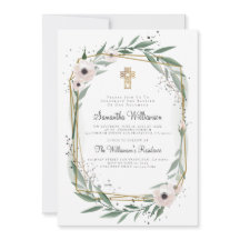 Moderne geometrische Floral Cross Baptisme