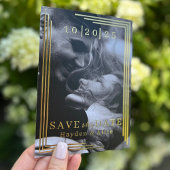 Moderne geometrische foto Folie Bewaar de datum Folie Uitnodiging