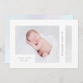 moderne geometrische foto - geboorteaankondiging kaart (Voorkant / Achterkant)