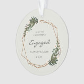 Moderne Geometrische foto Onze eerste kerst in bee Ornament (voorkant)