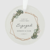 Moderne Geometrische foto Onze eerste kerst in bee Ornament (voorkant)