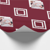 Moderne Geometrische foto van Bourgogne Cadeaupapier (Hoek)