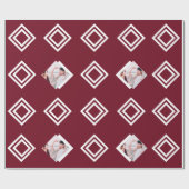 Moderne Geometrische foto van Bourgogne Cadeaupapier (Vlak)