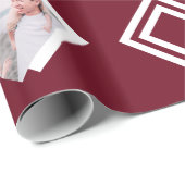 Moderne Geometrische foto van Bourgogne Cadeaupapier (Rol Hoek)