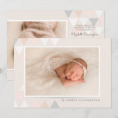 Moderne geometrische fotobaptisme-uitnodiging kaart (Voorkant / Achterkant)