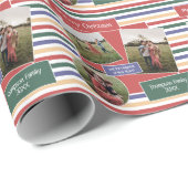 Moderne, geometrische foto's met wieltjes, kerstmi cadeaupapier (Rol Hoek)