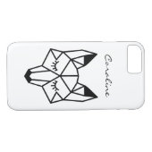 Moderne geometrische fox- en scriptnaam Case-Mate iPhone case (Achterkant (Horizontaal))