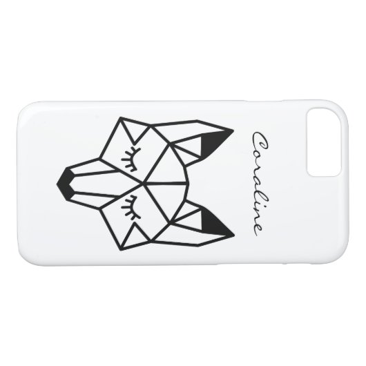 Moderne geometrische fox- en scriptnaam Case-Mate iPhone case (Achterkant (Horizontaal))
