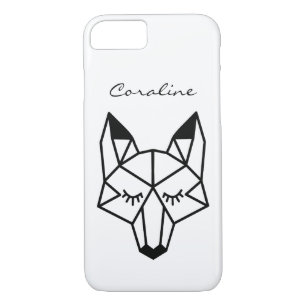 Moderne geometrische fox- en scriptnaam 	iPhone 8/7 hoesje