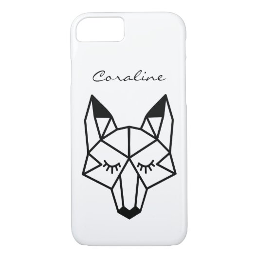 Moderne geometrische fox- en scriptnaam Case-Mate iPhone case (Achterkant)