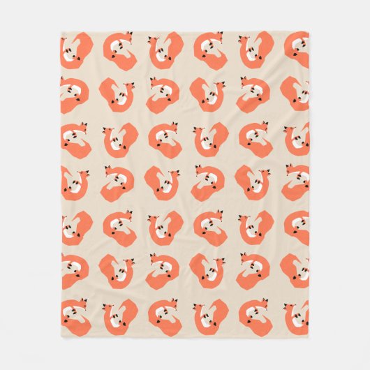 Moderne geometrische foxpatroon fleece deken (Voorkant)