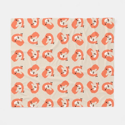 Moderne geometrische foxpatroon fleece deken (Voorkant (Horizontaal))