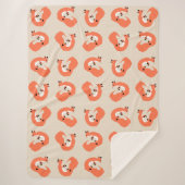 Moderne geometrische foxpatroon sherpa deken (Voorkant)