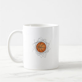 Moderne Geometrische Frame Basketbal Kunst Mok