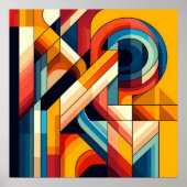 Moderne geometrische fusie - Abstracte kleurenblok Poster (Voorkant)