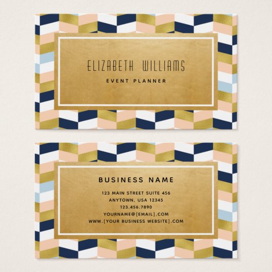 Moderne Geometrische gebeurtenisplanner Visitekaar Visitekaartje (Voorkant /achterkant)