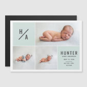 Moderne, geometrische geboorteaankondiging met mee (Voorkant / Achterkant)