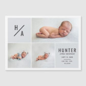 Moderne, geometrische geboorteaankondiging met mee (Voorkant)