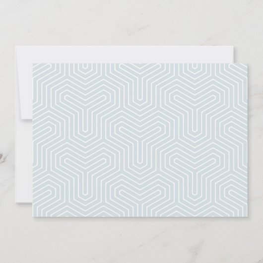 Moderne, geometrische geboorteaankondiging met mee aankondiging (Achterkant)