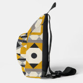 Moderne Geometrische Gele & Grijze Sling Bag (Rechts)