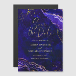 Moderne Geometrische Geode Blue Paars behalve de d Magnetische Uitnodiging