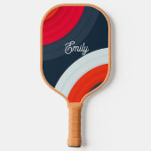 Moderne Geometrische Gepersonaliseerde Script Naam Pickleball Paddle (Achterkant)