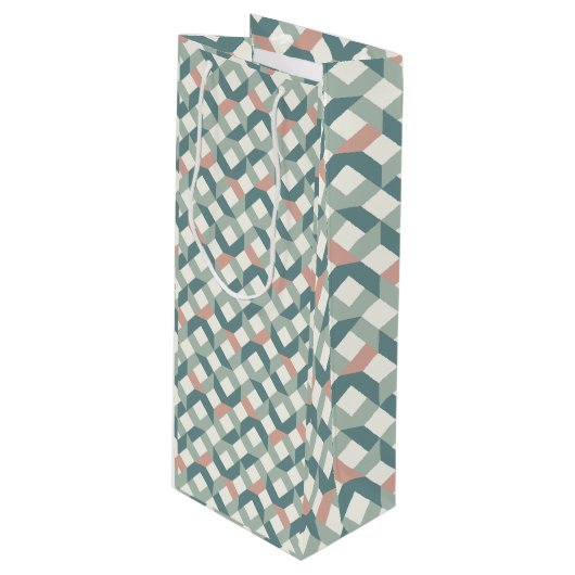 Moderne Geometrische Gift Bag voor Quilters Wijn Cadeautas (Voorkant Gekanteld)