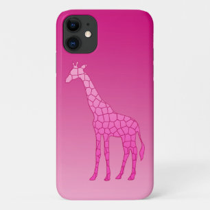 Moderne geometrische giraffe, fuchsia en lichtroze Case-Mate iPhone case